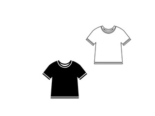 A comfortable cotton black color t-shirt vector for men apparel vector illustration white background, T-shirt icon. Simple solid style. Shirt, tee, sport, clothes, blank, fashion concept.