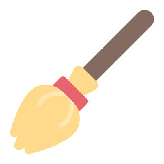 Magic Broom icon vector image. Can be used for Fairytale.
