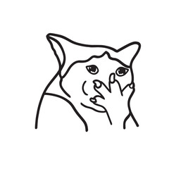 Sad Cat Meme Icon Clipart T-shirt Transparent Vector Cute Illustration