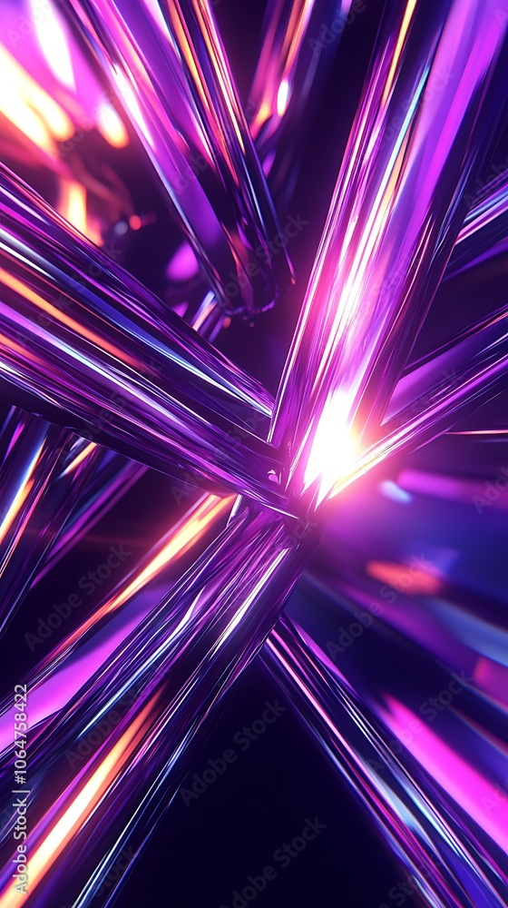 Poster Energetic abstract phone wallpaper with dynamic lines and bursts of color, designed to add movement and excitement to your device