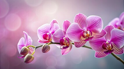 Obraz premium Botanical of a closeup pink orchid flower, orchid, botanical, pink, flower, closeup,nature, vibrant, colorful, exotic, tropical