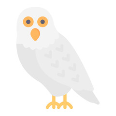 Snowy Owl icon vector image. Can be used for Rainforest.