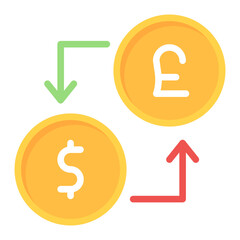 Exchange Rate icon vector image. Can be used for Crisis Mangement.