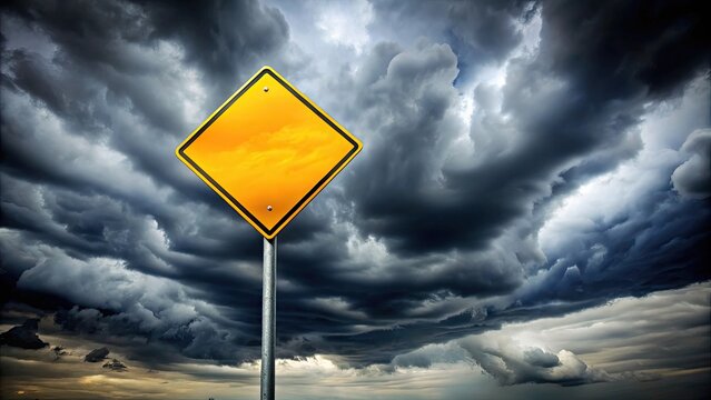 Warning sign against stormy sky for radicalization concept, radicalization, warning, sign, stormy, sky, clouds, caution