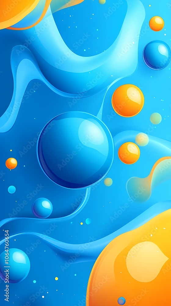 Poster playful abstract phone wallpaper with colorful geometric patterns and lively shapes, creating a fun 