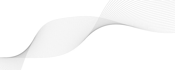 Abstract wave element for design. Digital frequency track equalizer. Stylized line art background. Vector illustration. Wave with lines created using blend tool. Curved wavy line, smooth stripe.