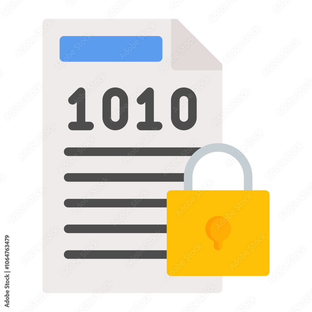 Poster encrypted data icon vector image. can be used for compliance and regulation.