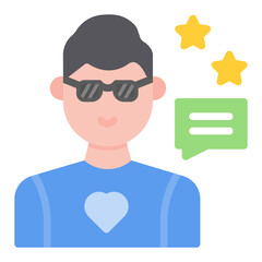 Male Influencer icon vector image. Can be used for Video Blog.