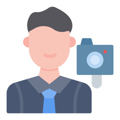 Male Vlogger icon vector image. Can be used for Video Blog.