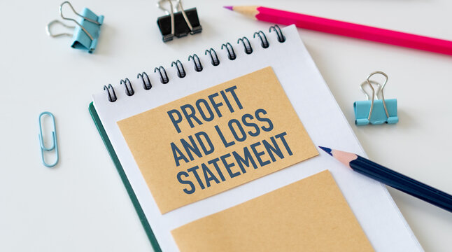 Business photo shows printed text profit and loss statement