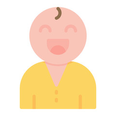 Laughing baby icon vector image. Can be used for Maternity.