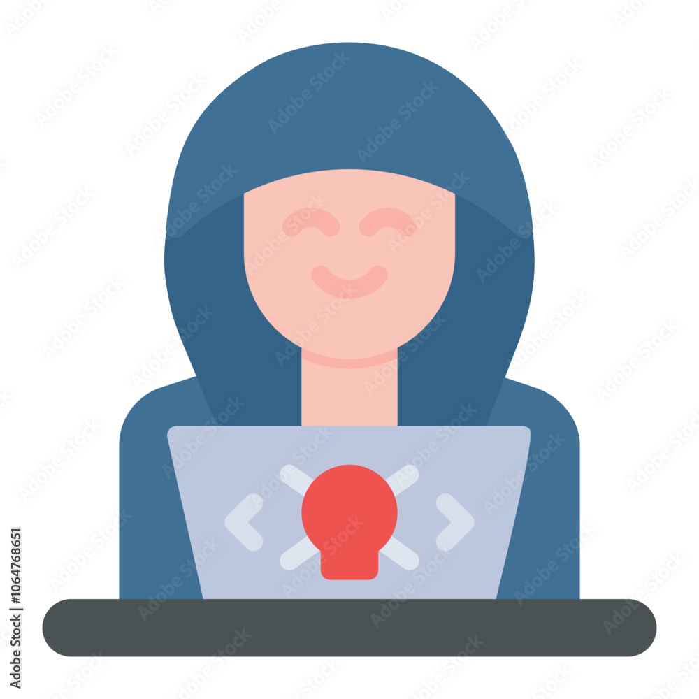 Aufkleber hacker icon vector image. can be used for crime investigation.