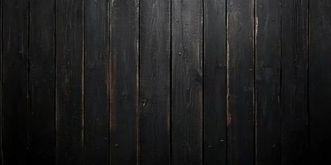 Obraz premium a black wood plank background, Black wood fence texture and background