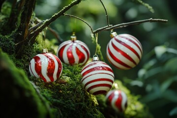 Obraz premium Festive Christmas Ornaments in Nature