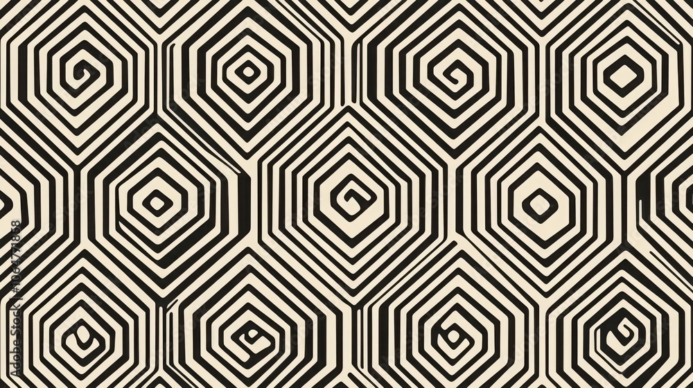 Poster elegant background patterns featuring simple geometric lines in stunning black and cream color schem