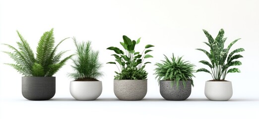 Fototapeta premium A collection of potted plants arranged together on a table