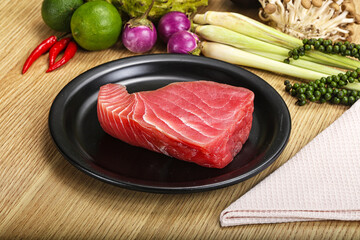 Raw fresh tuna steak for grill