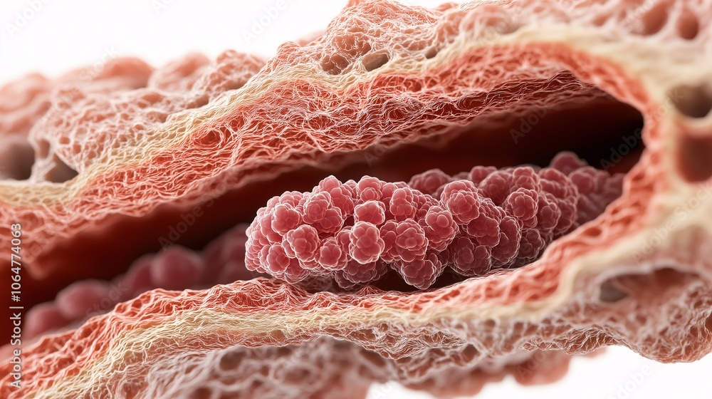 Poster cross section of parasitic structure under microscope