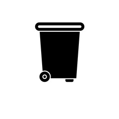 Dumpster, Plastic Tank for Trash Solid Flat Vector Icon Isolated on White Background.