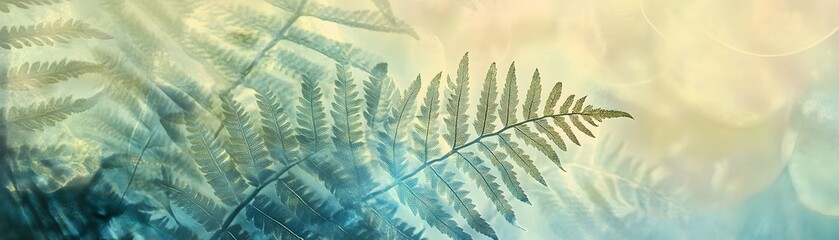 A Single Branch of Fern Fronds Against a Light Background