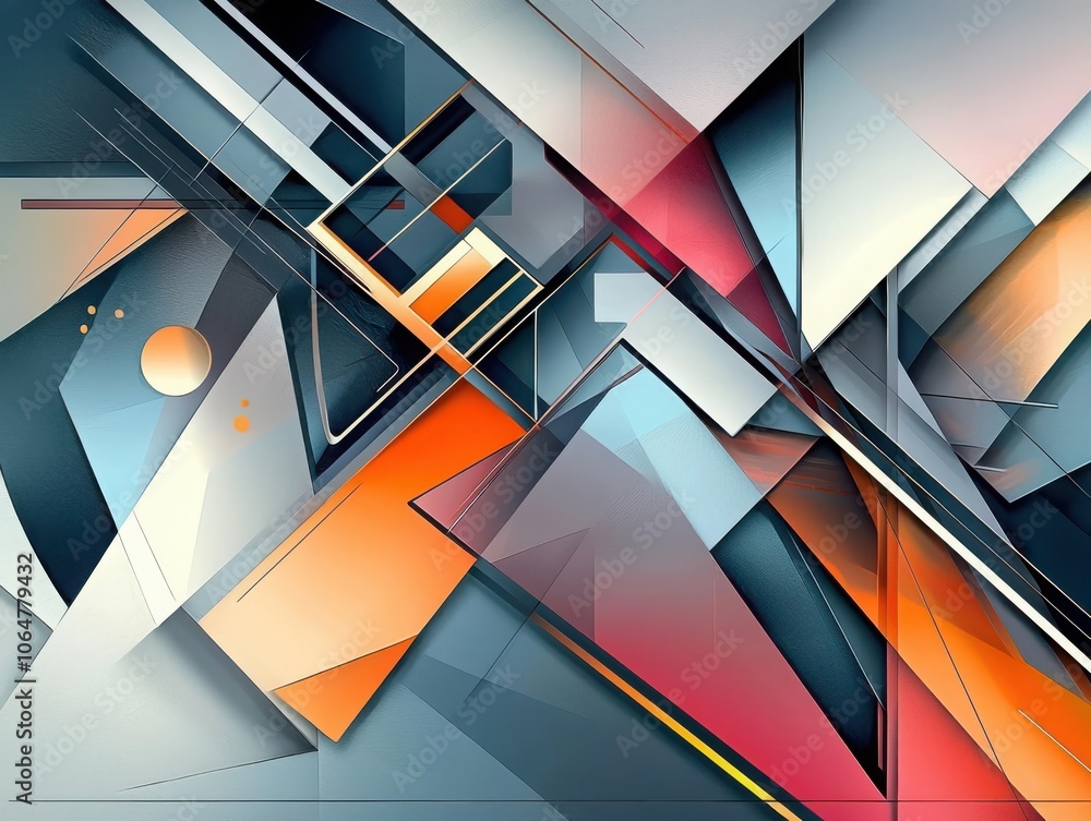 Poster dynamic fusion of modern abstract shapes and geometric lines for a versatile design experience