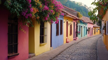 Fototapeta premium Colorful Street in a Latin American City
