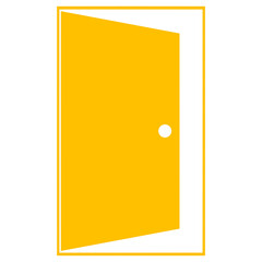 yellow silhouette open door icon
