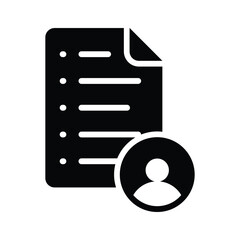Document with user icon, symbolizing document approval