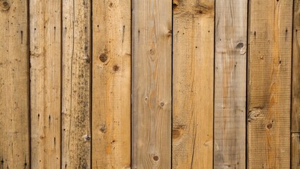 Naklejka premium Close-up of wooden planks forming a wall with visible gaps and uneven edges, natural material, building, texture, construction, worn