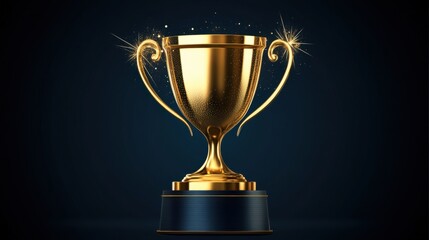 Fototapeta premium Elegant Golden Trophy on Dark Background