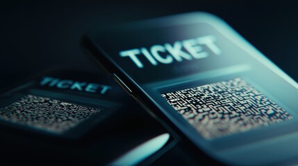 Digital tickets showing QR codes on smartphones for easy entry to the event are ready for use