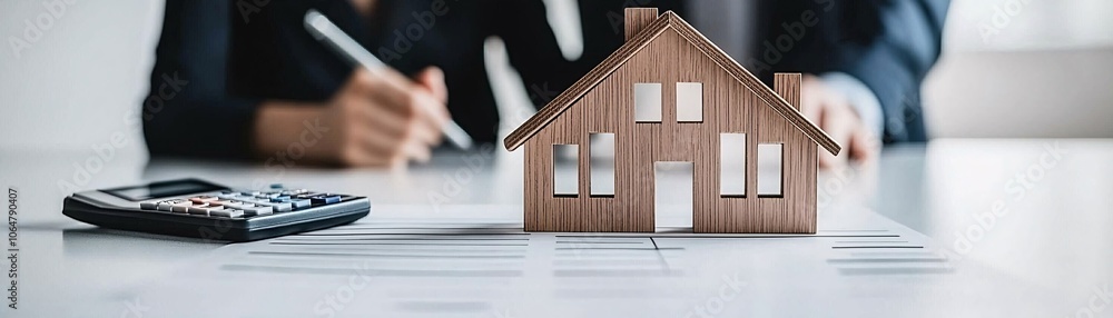 Poster a couple discusses mortgage rates with a financial advisor, with a chart displaying property loan op