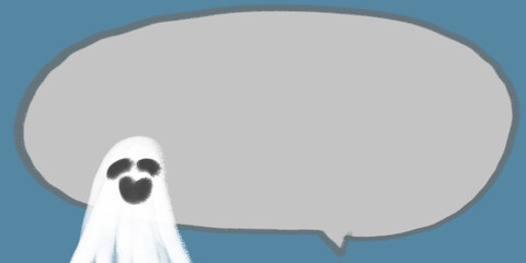 かわいいお化けのイラストフレーム