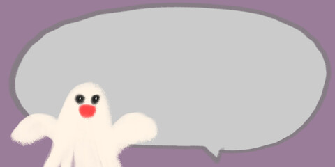 かわいいお化けのイラストフレーム