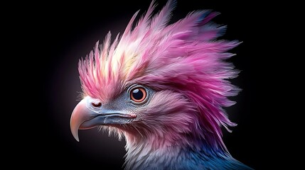 Fototapeta premium Stunning portrait of a colorful bird showcasing vibrant feathers and unique beauty