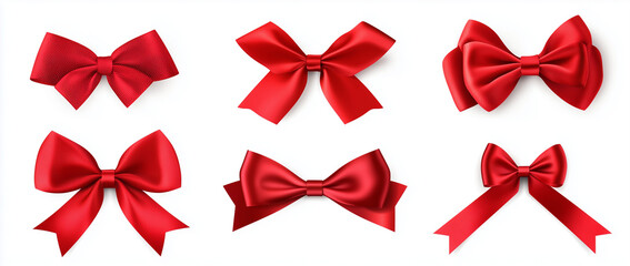 set of red bows