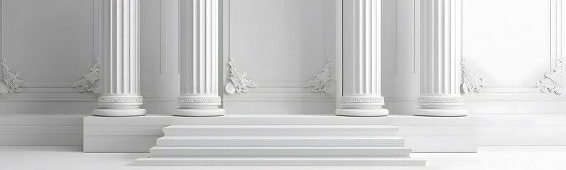 Background podium column 3d roman luxury greek white ancient display product classic. Podium platform background column pillar stage minimal stand beauty design greece render scene plant cosmetic rome