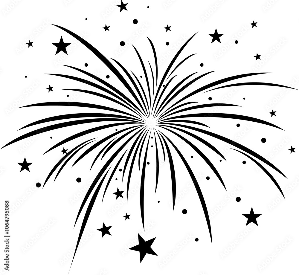 Poster firework icon.explosion vector sign.xmas sparkle illustration for graphic design, web and mobile pla