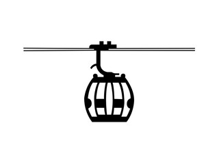 Silhouette Aerial tramway black color sign that says gondola on it cable car icon icon, sign, symbol, vector, art illustration vector design. © Desingner Kings GH