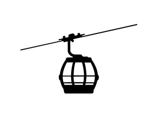 Silhouette Aerial tramway black color sign that says gondola on it cable car icon icon, sign, symbol, vector, art illustration vector design.