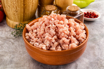 Homemade Raw pork minced meat