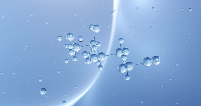 Carboxymethyl cellulose rotating molecular structure, 3d model of molecule, e466, looped video