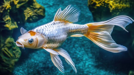Obraz premium Elegant Goldfish Swimming in Clear Water