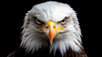 Obraz premium Majestic bald eagle displays intense gaze and fierce beauty in stunning close-up portrait