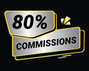 80% Commission symbol | 80% Badge | Silver commission symbol 
