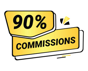 90% Commission symbol | 90% Badge | Gold commission symbol 
