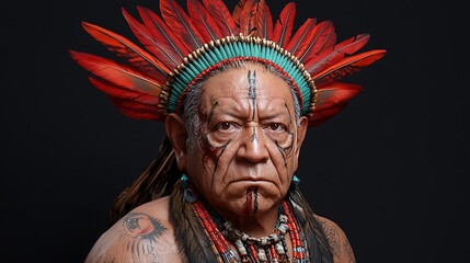 Obraz premium Cultural significance of indigenous heritage understanding the power of traditional attire and symbolism