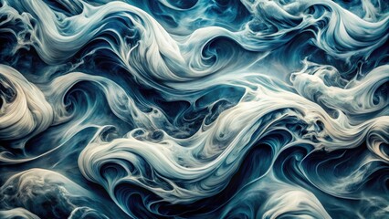 Obraz premium Seamless pattern featuring aerial photography of abstract mono ink waves, perfect for enhancing creative projects with unique, organic designs and captivating visual elements.