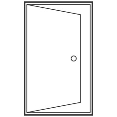 black outline open door icon