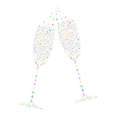 illustration glasses of champagne vector icon